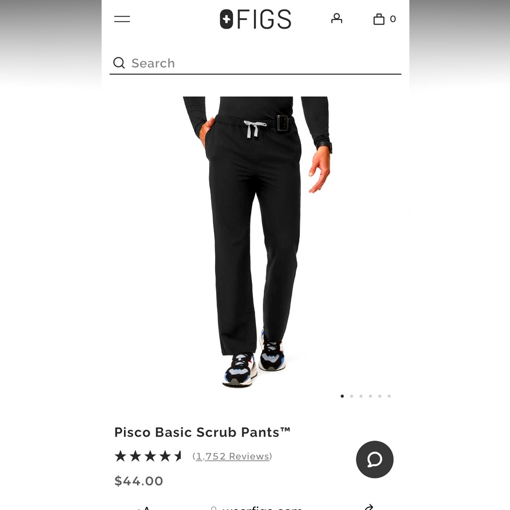 Figs Pisco Men's Basic Scrub Pants Black Size Large